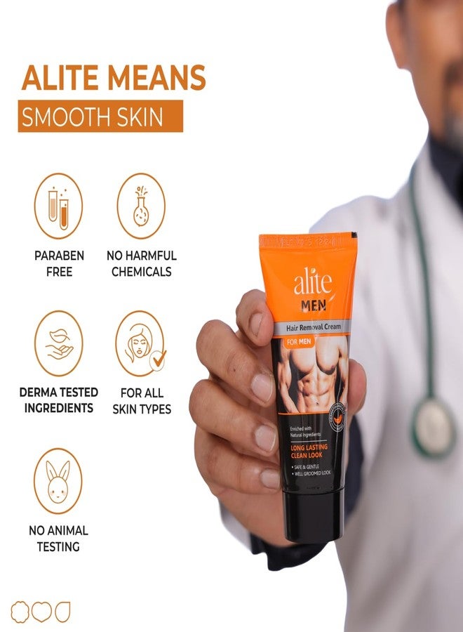 Alite Hair Removal Cream for Men | Instant & Painless Hair Removal | Moisturizes & De-Tans | Safe & Gentle for a Well-Groomed Look | Softens Skin & Works Quickly Pack of 2 (Each 60g) - Image 5